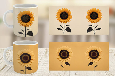 Mug Wrap Sunflower Boho Sublimation artnoy 