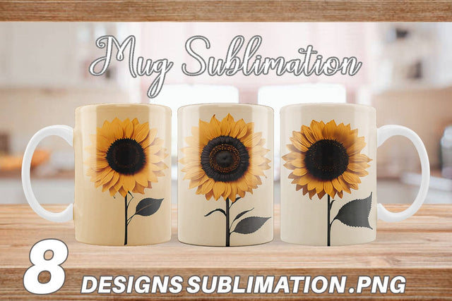 Mug Wrap Sunflower Boho Sublimation artnoy 
