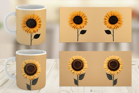 Mug Wrap Sunflower Boho Sublimation artnoy 