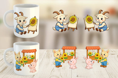 Mug Wrap Sunflower Farm Friends Sublimation artnoy 