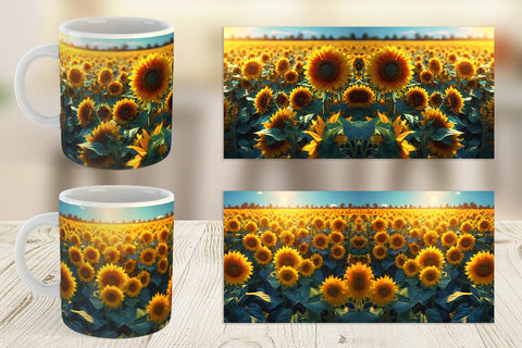 Mug Wrap Sunflower Field Sublimation artnoy 