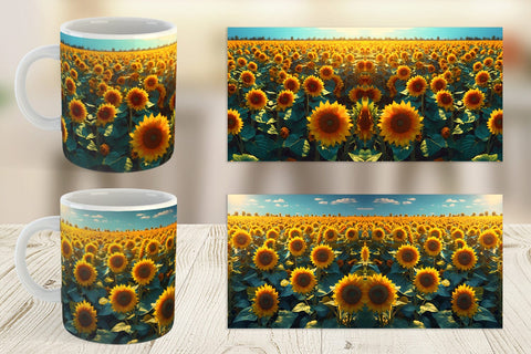 Mug Wrap Sunflower Field Sublimation artnoy 