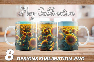 Mug Wrap Sunflower Field Sublimation artnoy 