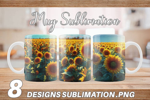 Mug Wrap Sunflower Field Sublimation artnoy 