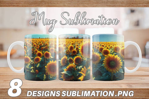 Mug Wrap Sunflower Field Sublimation artnoy 