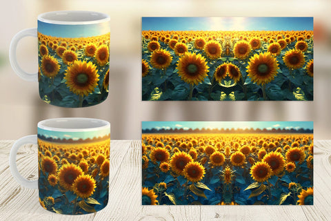Mug Wrap Sunflower Field Sublimation artnoy 