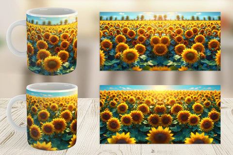 Mug Wrap Sunflower Field Sublimation artnoy 