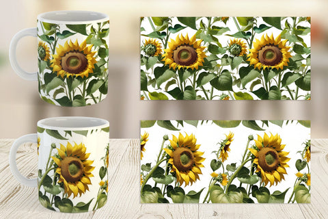 Mug Wrap Sunflower Pattern Sublimation artnoy 