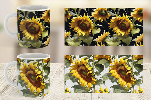 Mug Wrap Sunflower Pattern Sublimation artnoy 