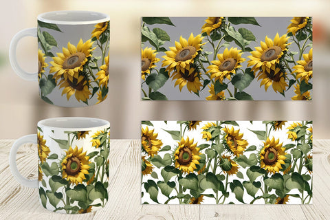 Mug Wrap Sunflower Pattern Sublimation artnoy 