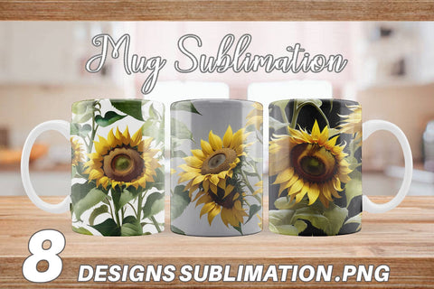 Mug Wrap Sunflower Pattern Sublimation artnoy 