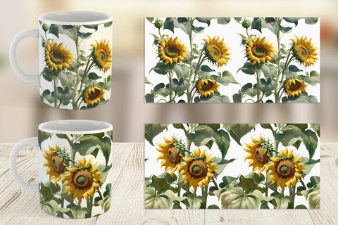 Mug Wrap Sunflower Pattern Sublimation artnoy 
