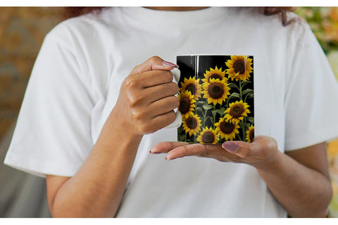 Mug Wrap Sunflowers Dark Sublimation artnoy 