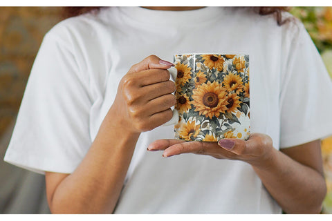 Mug Wrap Sunflowers Pattern Sublimation artnoy 