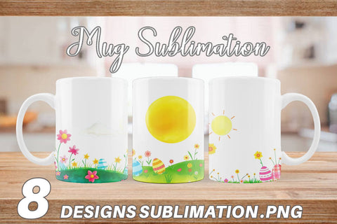 Mug Wrap Sunny Sky with Easter Sublimation artnoy 