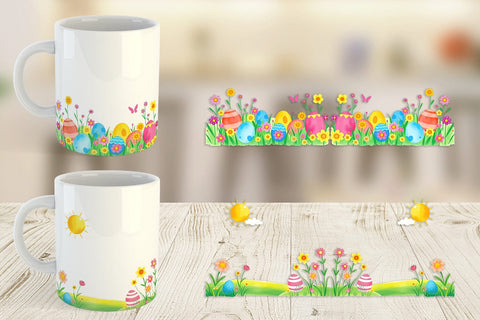 Mug Wrap Sunny Sky with Easter Sublimation artnoy 