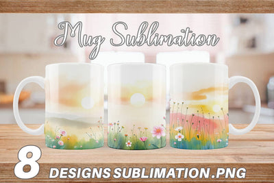 Mug Wrap Sunrise Meadow Sublimation artnoy 