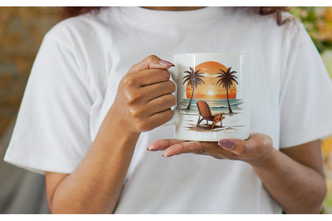 Mug Wrap Sunset Beach Chair Sublimation artnoy 