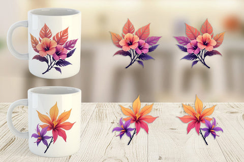 Mug Wrap Sunset Florals Sublimation artnoy 