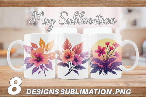 Mug Wrap Sunset Florals Sublimation artnoy 