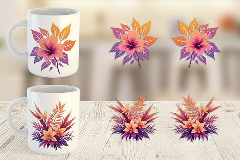 Mug Wrap Sunset Florals Sublimation artnoy 