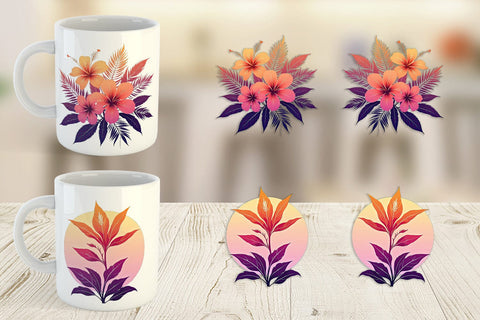 Mug Wrap Sunset Florals Sublimation artnoy 