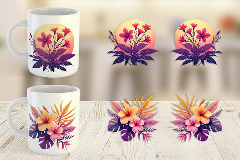 Mug Wrap Sunset Florals Sublimation artnoy 