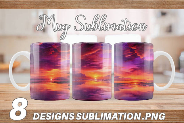 Mug Wrap Sunset Landscape Sublimation artnoy 