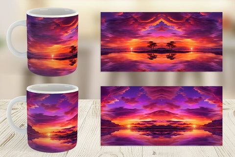 Mug Wrap Sunset Landscape Sublimation artnoy 