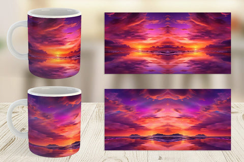 Mug Wrap Sunset Landscape Sublimation artnoy 