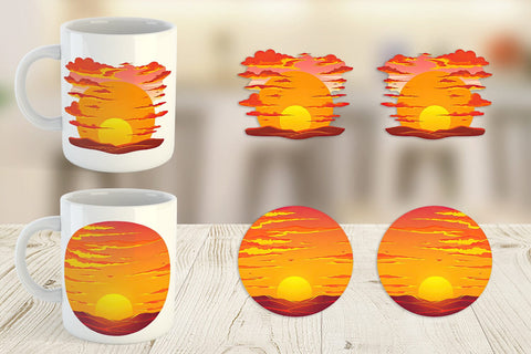 Mug Wrap Sunset Sublimation artnoy 