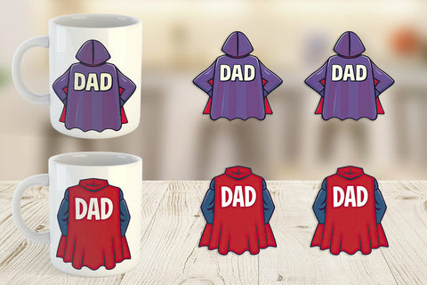 Mug Wrap Super Dad Sublimation artnoy 
