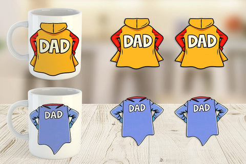 Mug Wrap Super Dad Sublimation artnoy 
