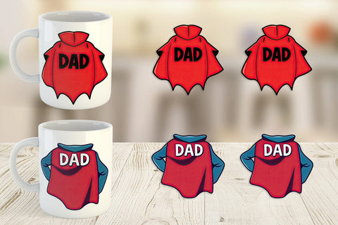 Mug Wrap Super Dad Sublimation artnoy 