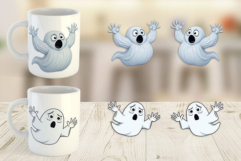 Mug Wrap Surprised Ghosts Sublimation artnoy 