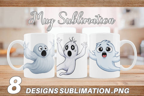 Mug Wrap Surprised Ghosts Sublimation artnoy 