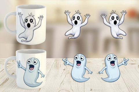 Mug Wrap Surprised Ghosts Sublimation artnoy 