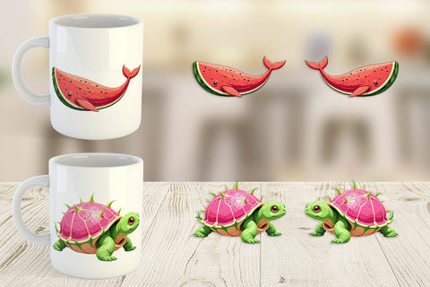 Mug Wrap Surreal Fruit Animals Sublimation artnoy 