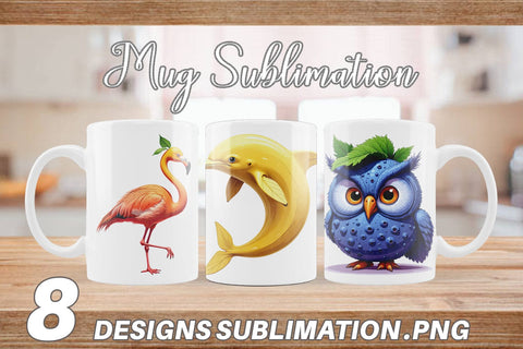 Mug Wrap Surreal Fruit Animals Sublimation artnoy 