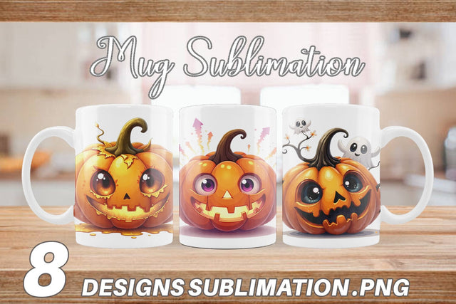 Mug Wrap Surreal Pumpkins Sublimation artnoy 