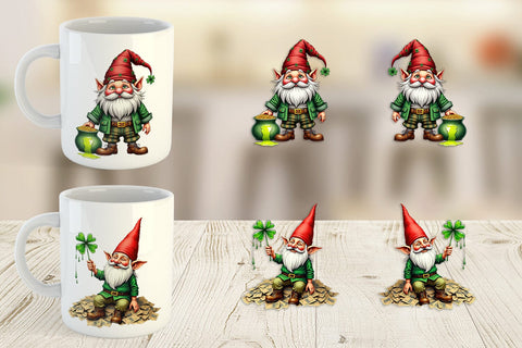 Mug Wrap Surreal Shamrock Grunge St. Patrick's Trashcore Gnome Sublimation artnoy 
