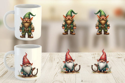 Mug Wrap Surreal Shamrock Grunge St. Patrick's Trashcore Gnome Sublimation artnoy 