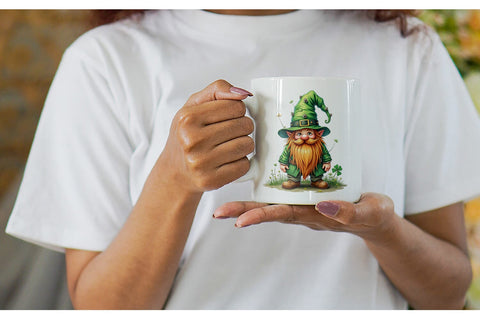 Mug Wrap Surreal Shamrock Grunge St. Patrick's Trashcore Gnome Sublimation artnoy 