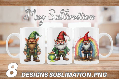 Mug Wrap Surreal Shamrock Grunge St. Patrick's Trashcore Gnome Sublimation artnoy 