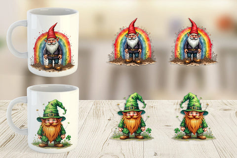 Mug Wrap Surreal Shamrock Grunge St. Patrick's Trashcore Gnome Sublimation artnoy 