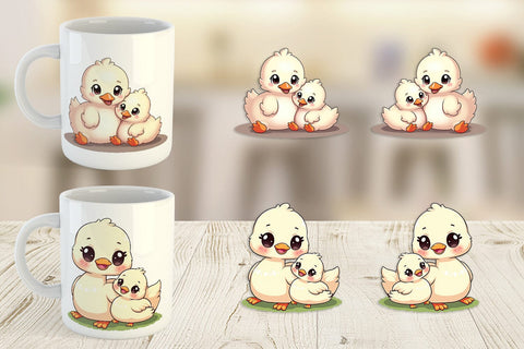 Mug Wrap Swan Mother's Day Sublimation artnoy 