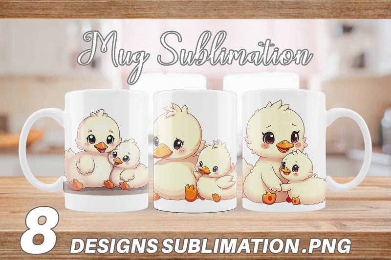 Mug Wrap Swan Mother's Day Sublimation artnoy 