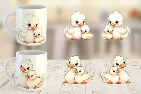 Mug Wrap Swan Mother's Day Sublimation artnoy 