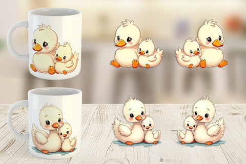 Mug Wrap Swan Mother's Day Sublimation artnoy 