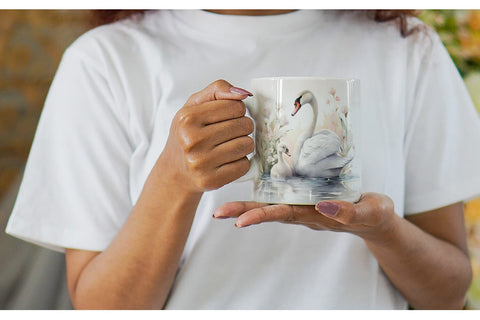 Mug Wrap Swans Mother Day Sublimation artnoy 